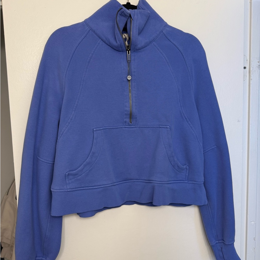 Lululemon Scuba Oversized Half-Zip with Funnel Neck (blue with silver zipper)